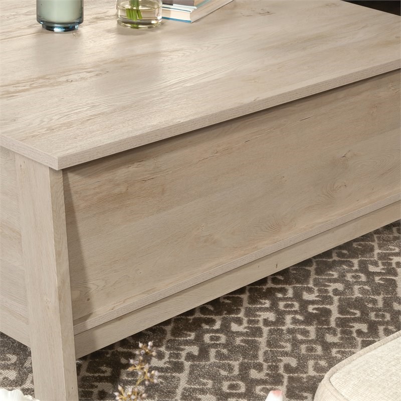 Sauder Trestle Engineered Wood Lift-Top Coffee Table in Chalked Chestnut