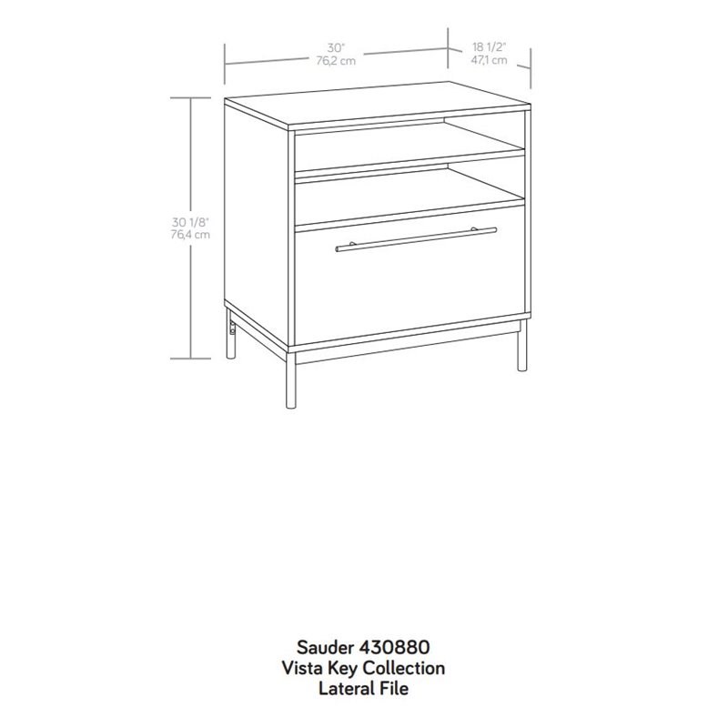 Sauder Vista Key Engineered Wood Lateral File Cabinet in Pearl Oak/Misted Elm