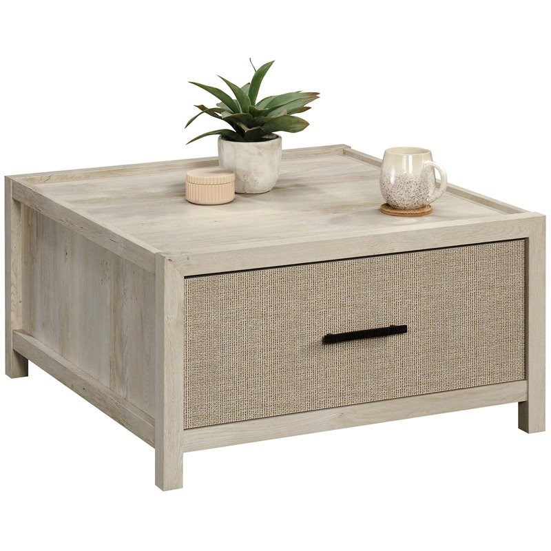 Sauder Pacific View Engineered Wood 2-Drawer Coffee Table in Chalked Chestnut