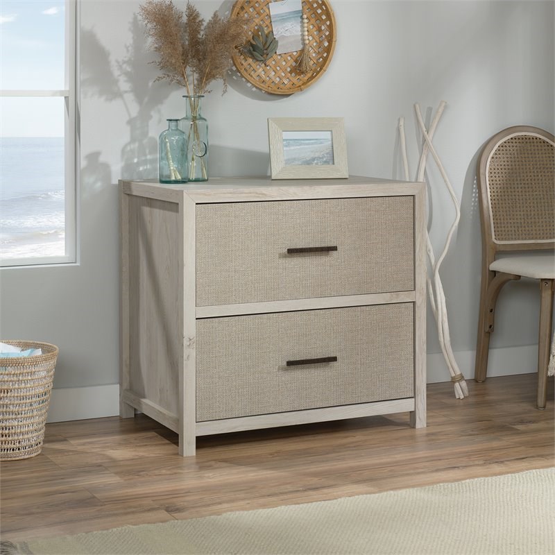 Sauder Pacific View Engineered Wood 2-Drawer File Cabinet in Chalked Chestnut