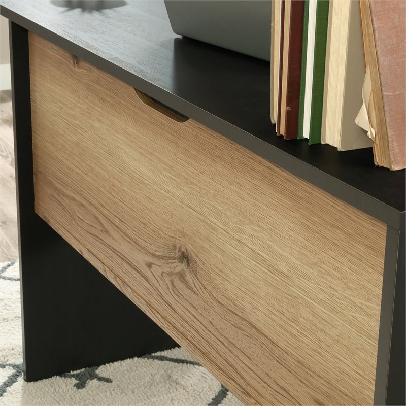 Sauder Acadia Way L-Shaped Desk in Raven Oak with Timber Oak accents