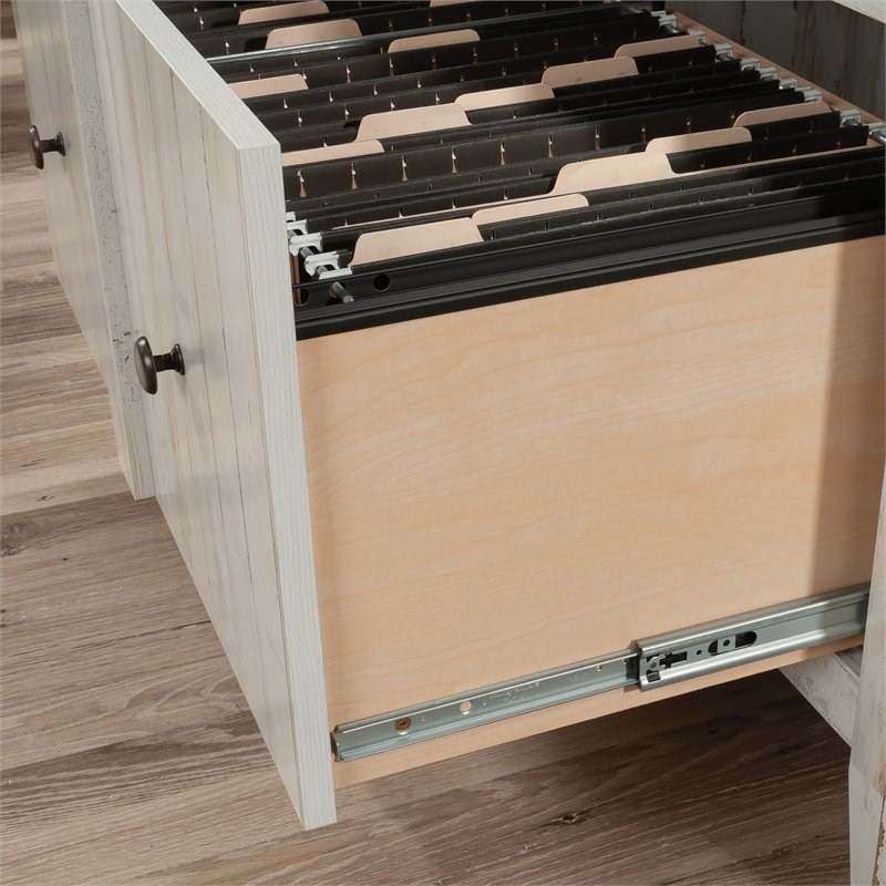 Sauder Dakota Pass Engineered Wood Lateral File Cabinet in White Plank