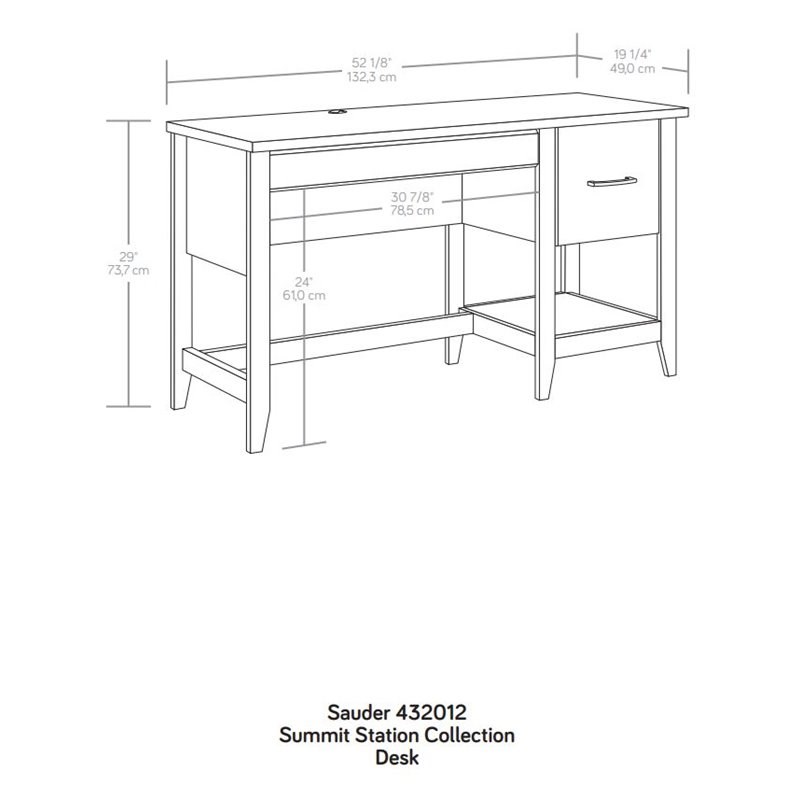 Sauder Summit Station Engineered Wood 2-Drawer Home Office Desk in Glacier Oak