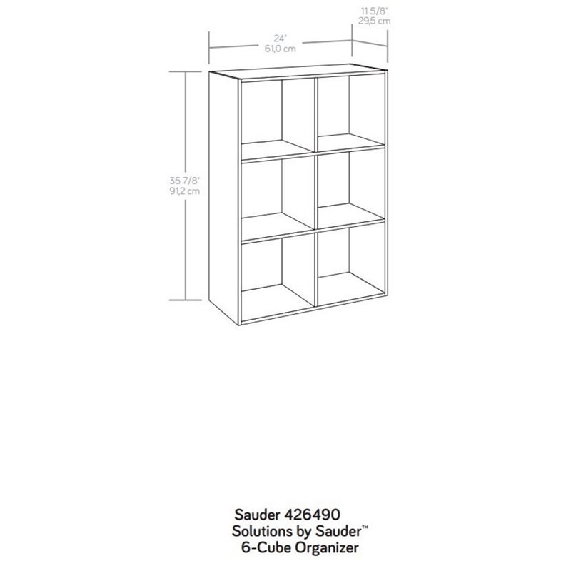 Sauder Miscellaneous Storage Engineered Wood 6Cube Organizer in