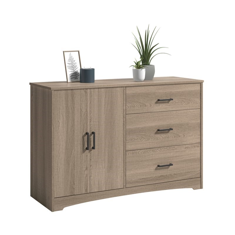 Sauder Beginnings Engineered Wood 3-Drawer Bedroom Dresser in Summer Oak