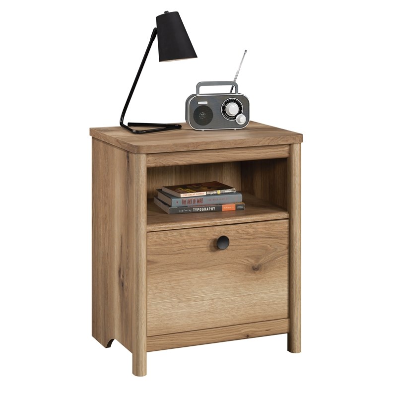 Sauder Dover Edge Engineered Wood Night Stand in Timber Oak Finish