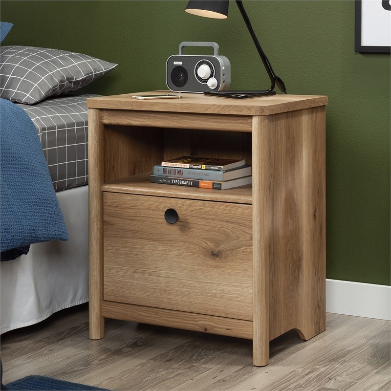 Sauder Dover Edge Engineered Wood Night Stand in Timber Oak Finish