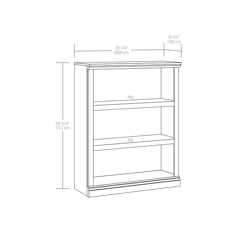 Sauder Select Engineered Wood 3Shelf Bookcase in Pacific Maple Finish