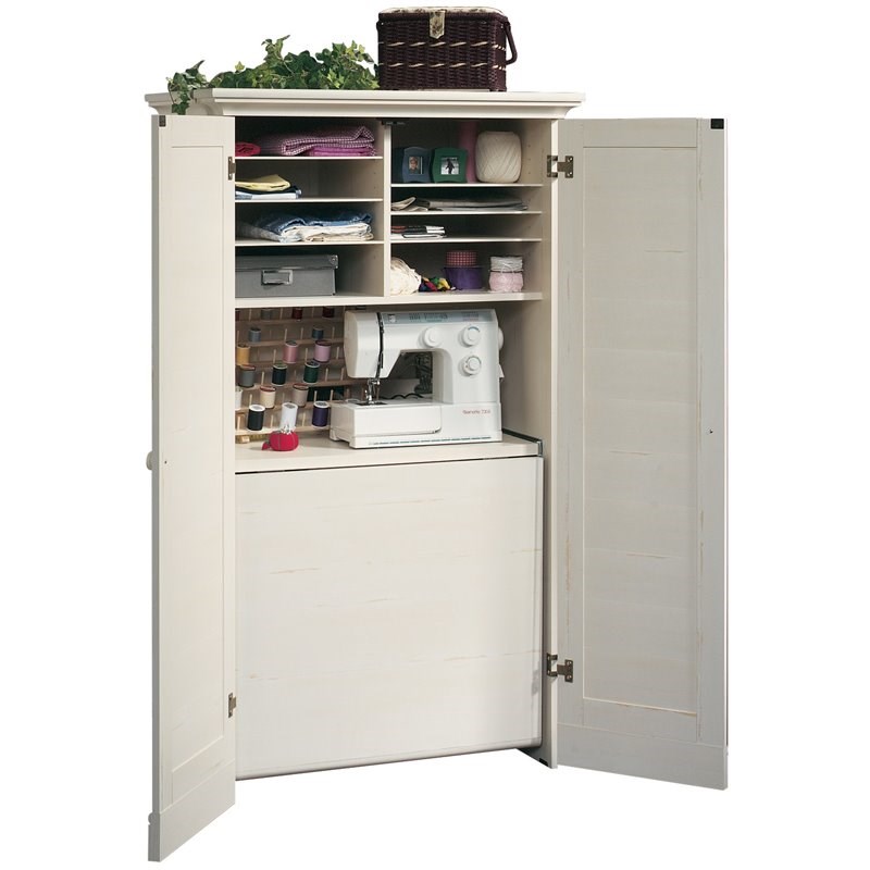 Harbor View Craft Armoire in Antique White