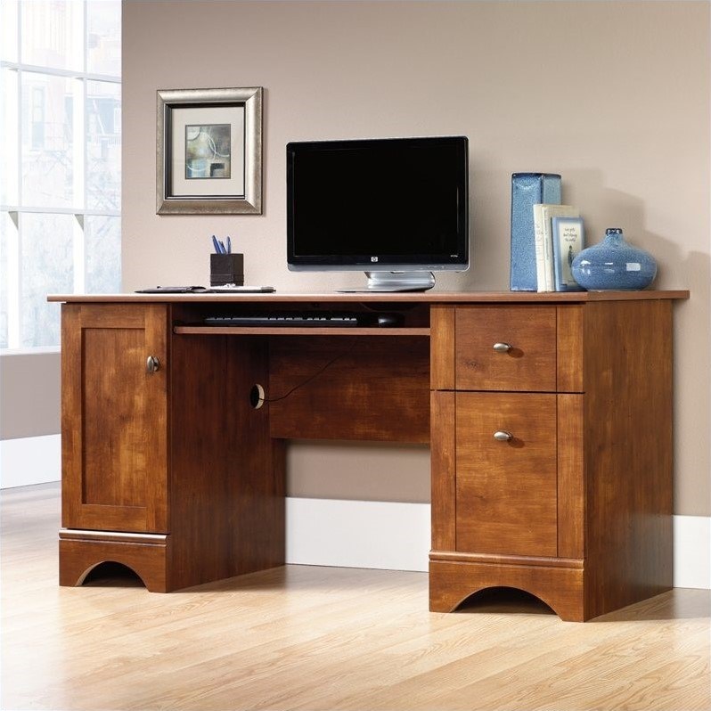 Sauder Select Computer Desk in Brushed Maple Homesquare