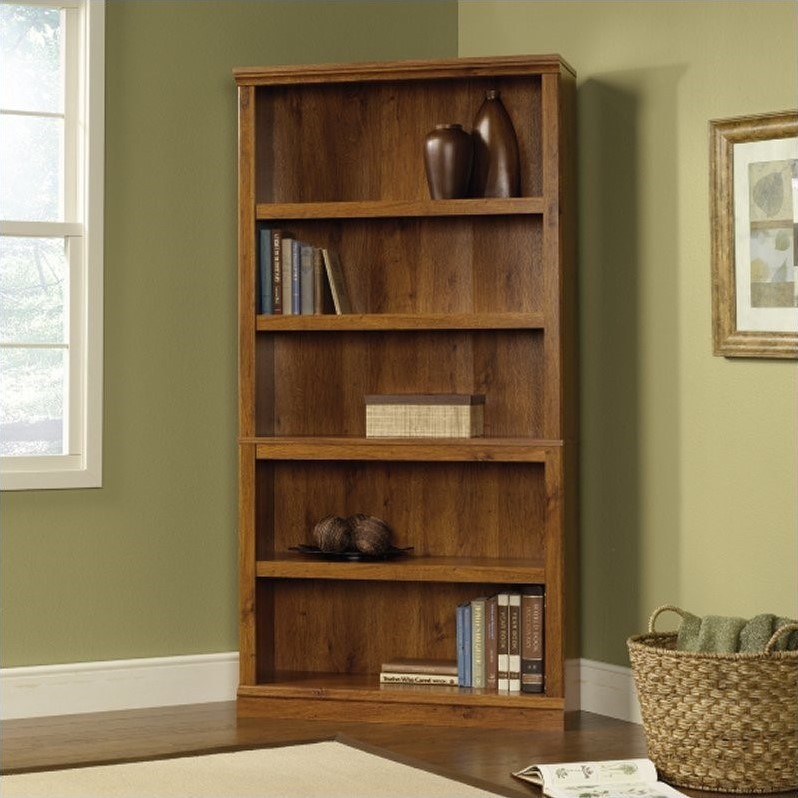 sauder select 5 shelf bookcase in abbey oak - 410175