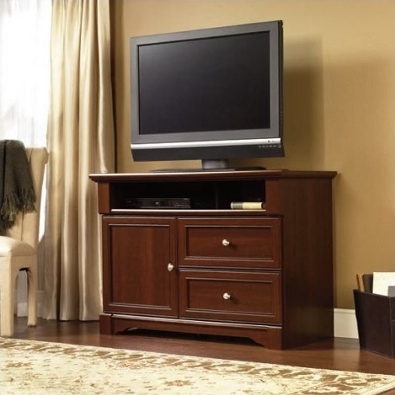 Sauder Palladia Highboy TV Stand in Cherry Homesquare