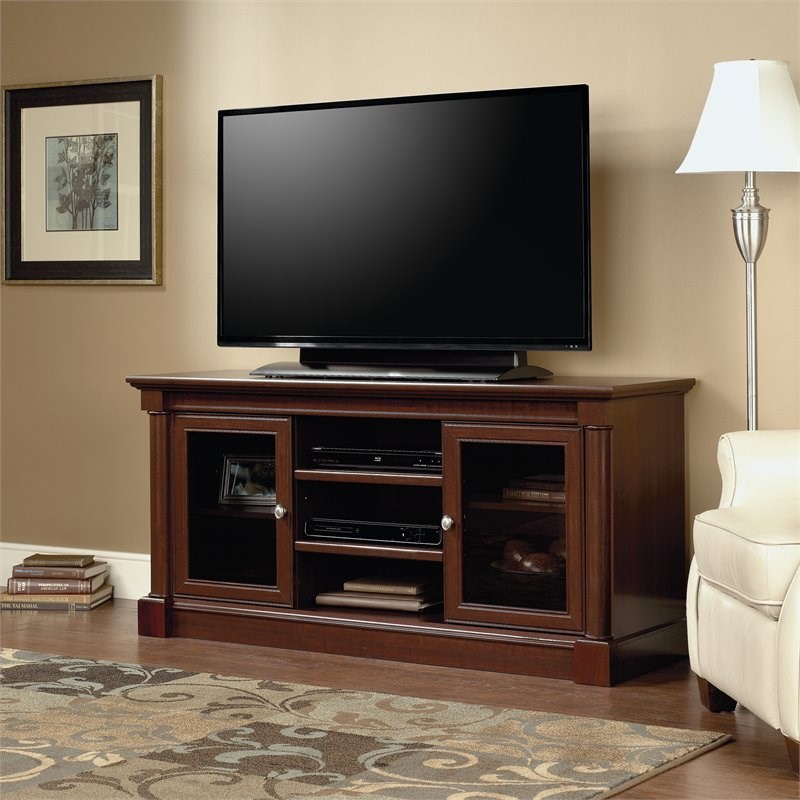 Sauder Palladia Full Size TV Stand in Cherry | Homesquare