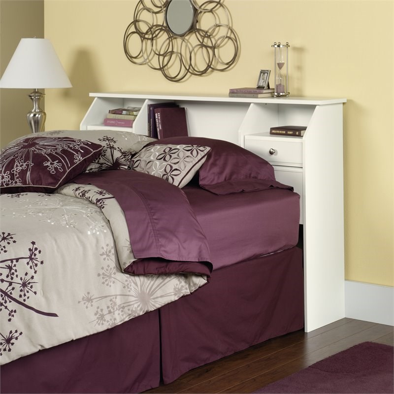 Sauder Shoal Creek Full Queen Bookcase Headboard In White Homesquare 