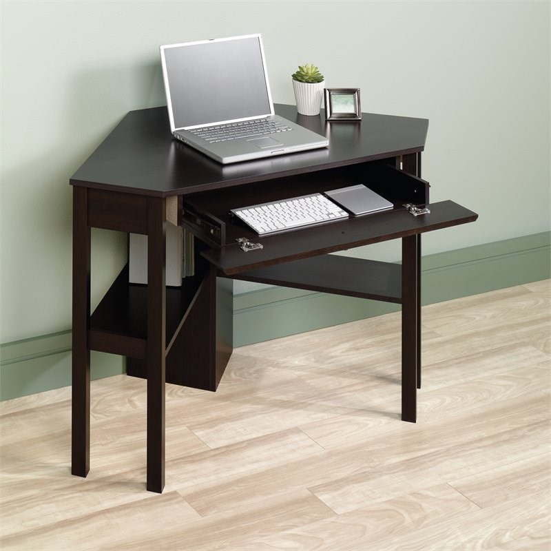 Sauder Beginnings Corner Wood Computer Desk in Cinnamon Cherry | Homesquare