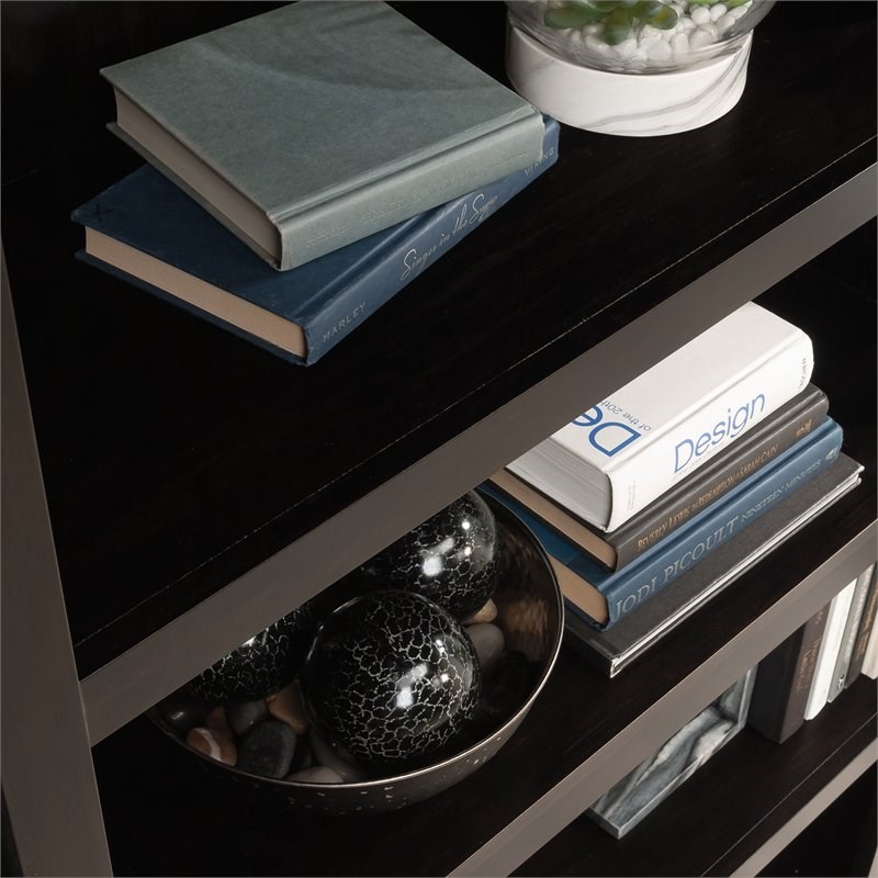 Sauder Select 5 Shelf Bookcase in Estate Black