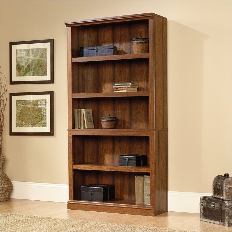 Sauder Select 5 Shelf Bookcase in Washington Cherry