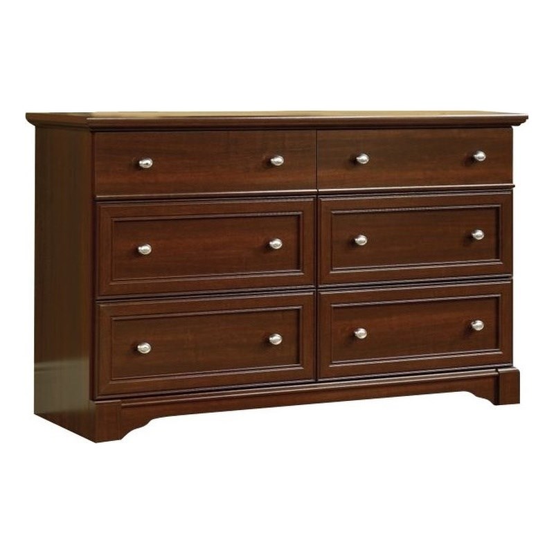 Sauder Palladia Contemporary Wood 6-Drawer Bedroom Dresser in Select Cherry