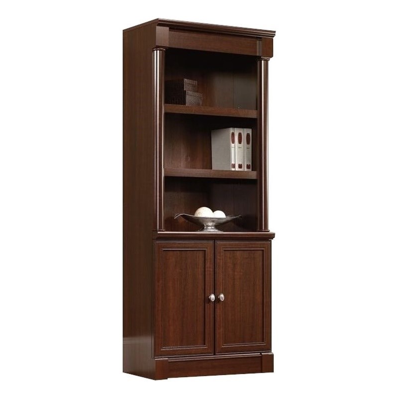 Sauder Palladia Engineered Wood and Metal 3-Shelf Bookcase in Select Cherry