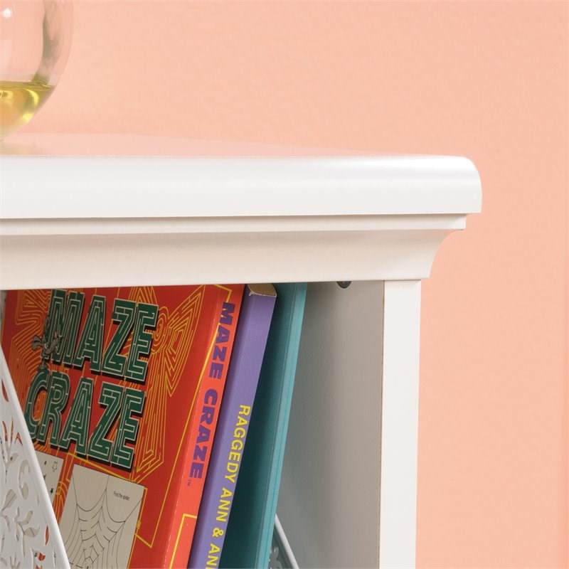 Sauder Pogo Engineered Wood Bookcase/Footboard in Soft White Finish