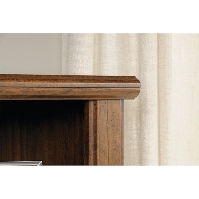 Sauder Orchard Hills Wood Computer Desk with Hutch in Milled Cherry