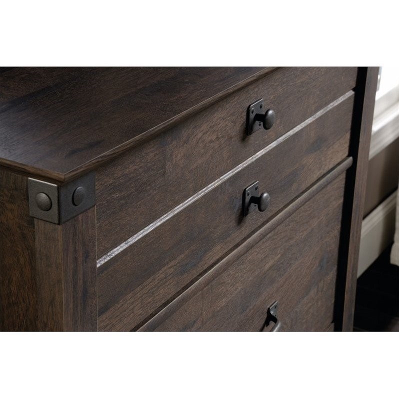 Sauder Carson Forge Engineered Wood 4-Drawer Bedroom Chest in Coffee Oak