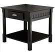 Winsome Timber Solid Wood End Table/Nightstand in Black
