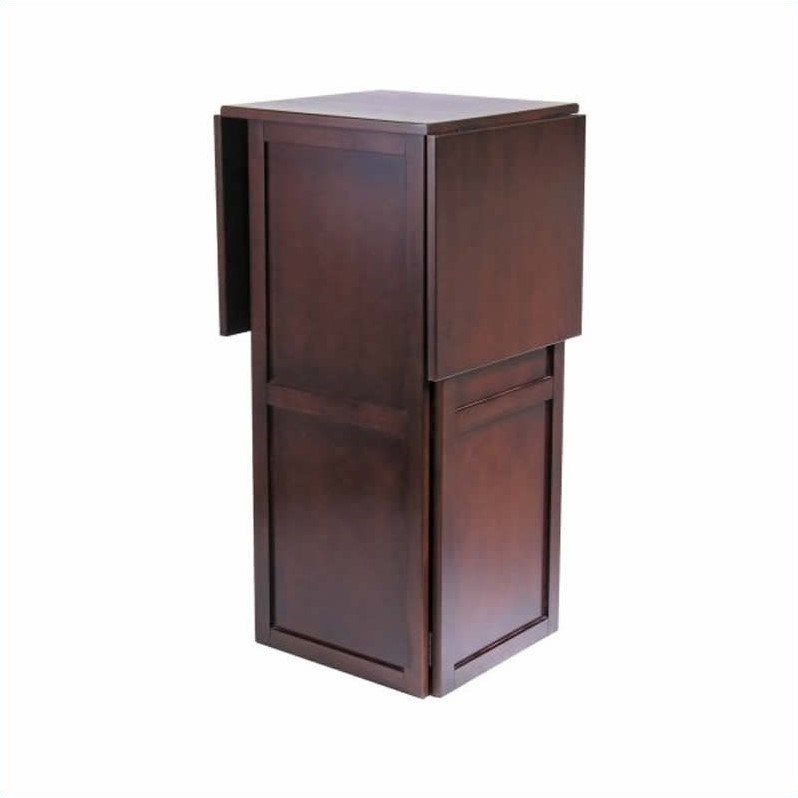 Winsome Newport Expandable Counter Home Wine Home Bar in Antique Walnut