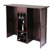 Winsome Newport Expandable Counter Home Wine Home Bar in Antique Walnut