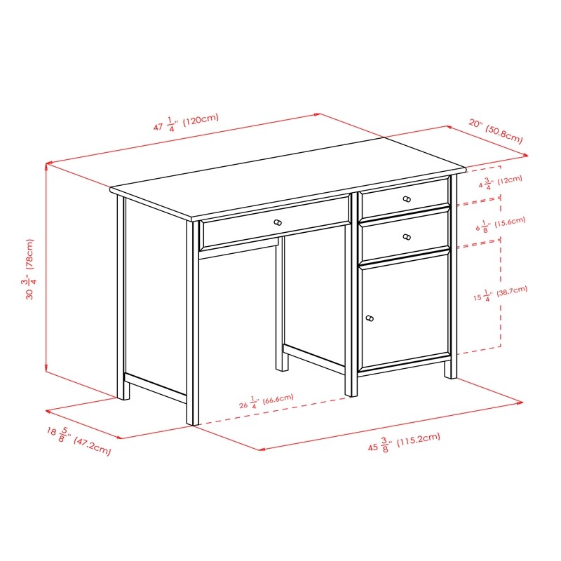 Winsome Delta Office Writing Desk in White | Homesquare