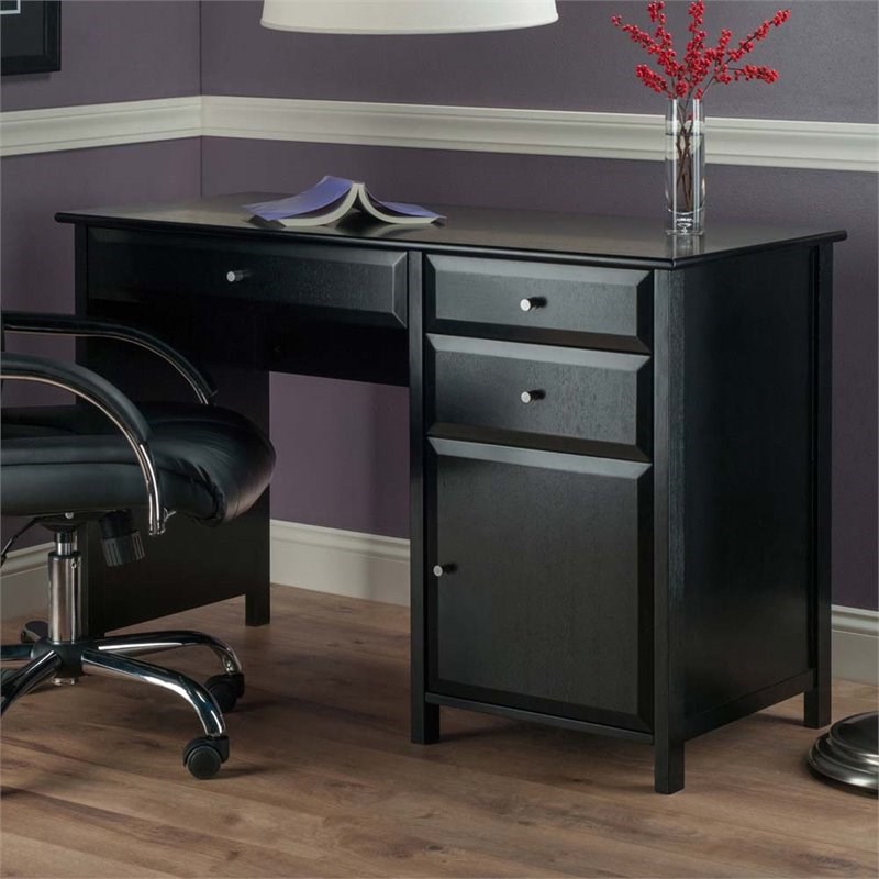 winsome delta office contemporary writing desk in black 22147