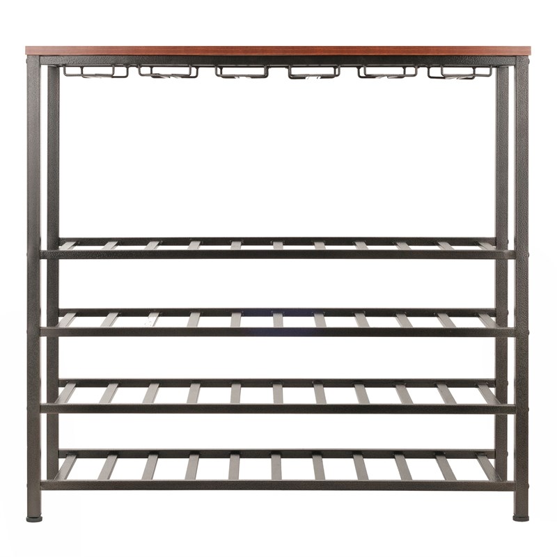 Winsome Michelle Wine Rack with Glass Racks in Antique Bronze