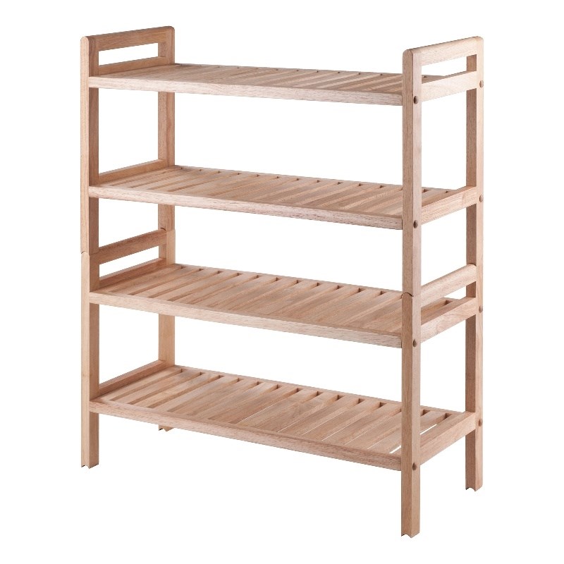 Winsome Mercury 2 Piece Stackable Shoe Rack Set in Natural