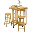 Winsome Basics Mobile Breakfast Table Set with 2 Stools in Natural