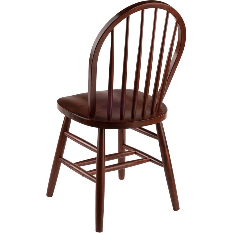 winsome windsor solid wood spindle back dining side chair in walnut