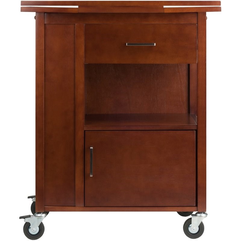 Winsome Gregory Transitional Solid Wood Kitchen Cart In Walnut 94643   2005356 2 L 