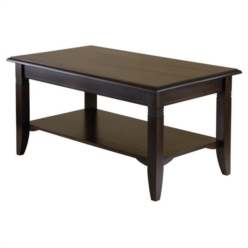 winsome nolan coffee table in cappuccino finish - 40237