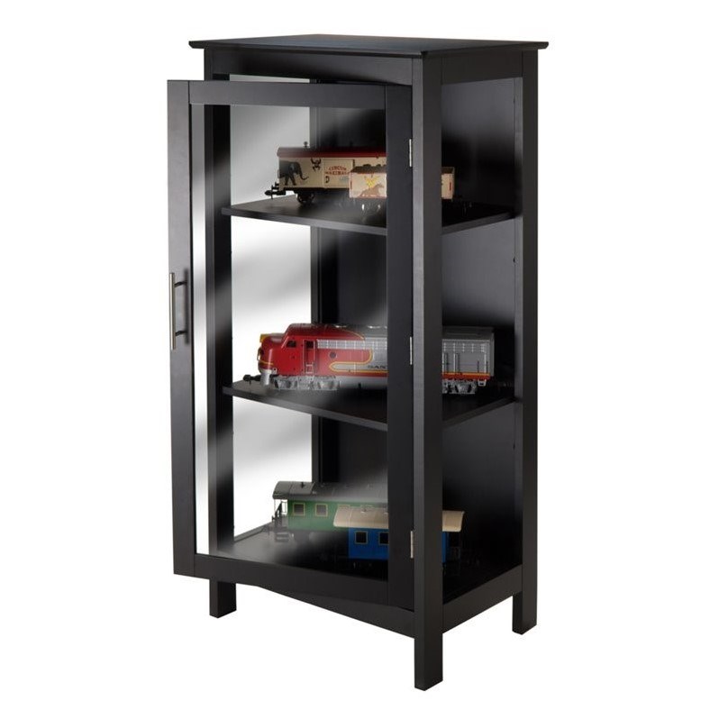 Winsome Poppy Display Curio Cabinet in Black