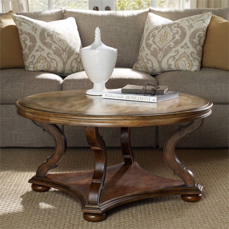 Hooker Furniture Archivist Round Coffee Table In Pecan 