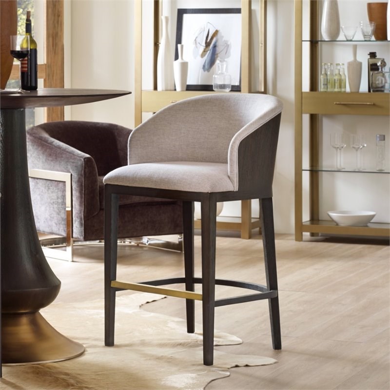 Hooker Furniture Curata Upholstered Bar Stool in Midnight Brown ...