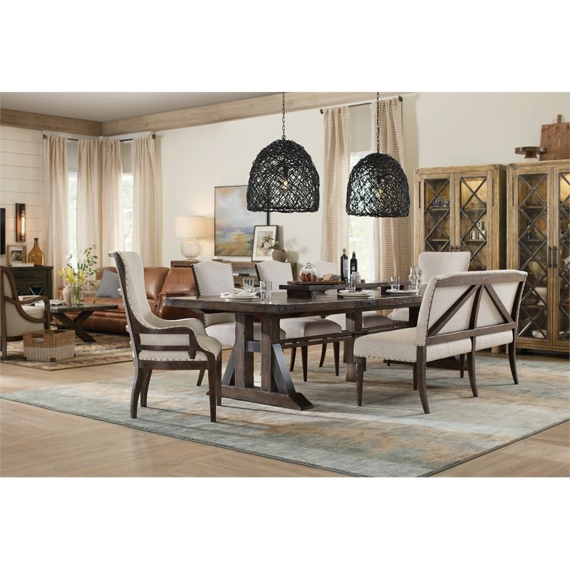 Rosyln County Trestle Dining Table with Two 21 Inch Leaves