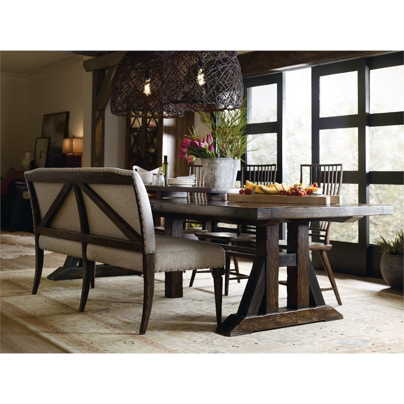Rosyln County Trestle Dining Table with Two 21 Inch Leaves