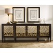 Hooker Furniture Living Room Sanctuary Four Door Mirrored Console in Ebony