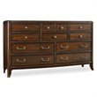 Hooker Furniture Palisade 11-Drawer Dresser in Walnut