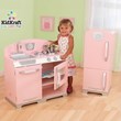 KidKraft Retro Kitchen with Refrigerator in Pink