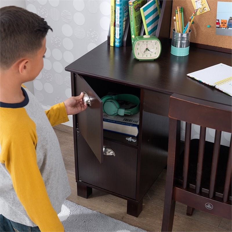 KidKraft Writing Desk with Chair in Espresso