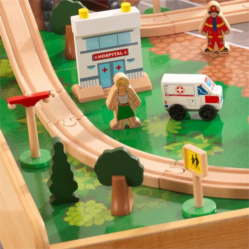 kidkraft adventure town railway train set & table