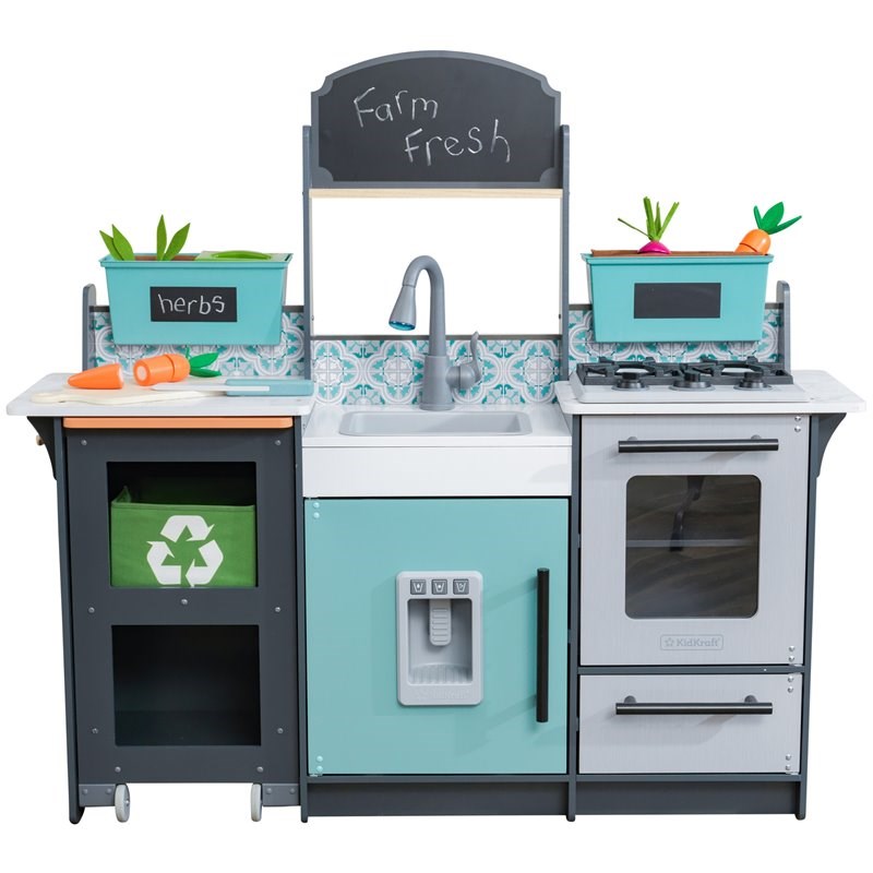 Kidkraft Garden Gourmet 13 Piece Play Kitchen with EZ Kraft Assembly