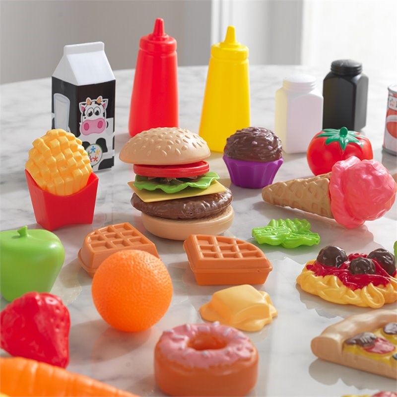Kidkraft 65 Piece Multicolored Plastic Play Food Set Homesquare