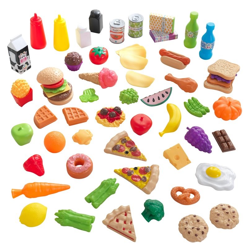 Kidkraft 65 Piece Multicolored Plastic Play Food Set Homesquare   2128145 L 